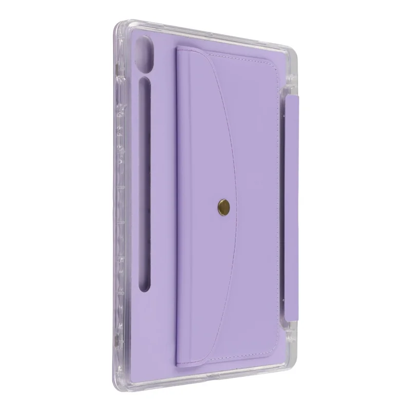 Capa para Samsung Galaxy Tab S9 (X710, X716B, X718U) / Tab S9 FE (X510, X516B) Estojo Origami com Suporte e Carteira em Couro PU com Compartimento para Caneta - Roxo
