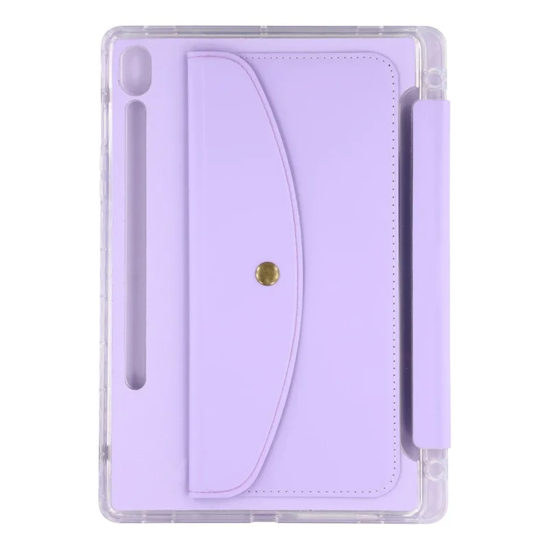 Capa para Samsung Galaxy Tab S9 (X710, X716B, X718U) / Tab S9 FE (X510, X516B) Estojo Origami com Suporte e Carteira em Couro PU com Compartimento para Caneta - Roxo