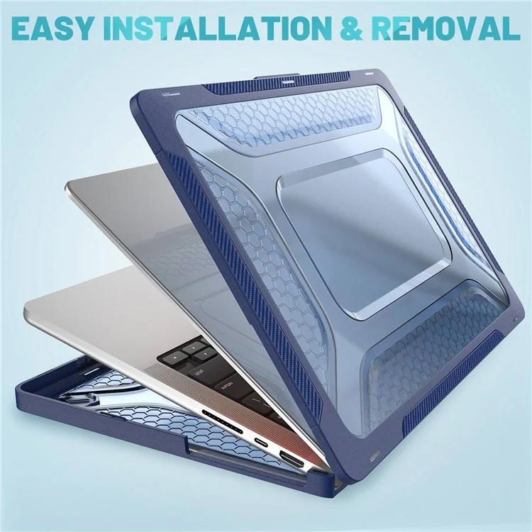 Laptop Case for MacBook Pro 14 inch (2024) (2023) (2021) (A2442 M1 Pro / M1 Max) PC Front and Back Cover - Sapphire
