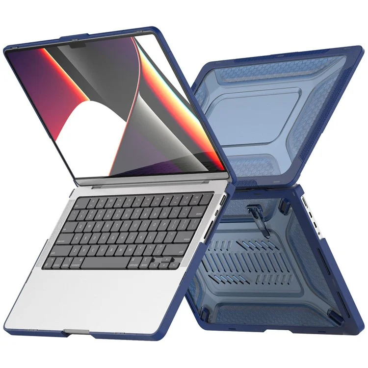 Laptop Case for MacBook Pro 14 inch (2024) (2023) (2021) (A2442 M1 Pro / M1 Max) PC Front and Back Cover - Sapphire