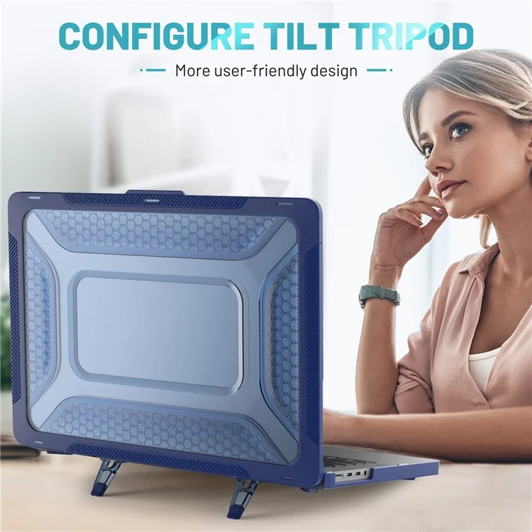 Laptop Case for MacBook Pro 14 inch (2024) (2023) (2021) (A2442 M1 Pro / M1 Max) PC Front and Back Cover - Sapphire
