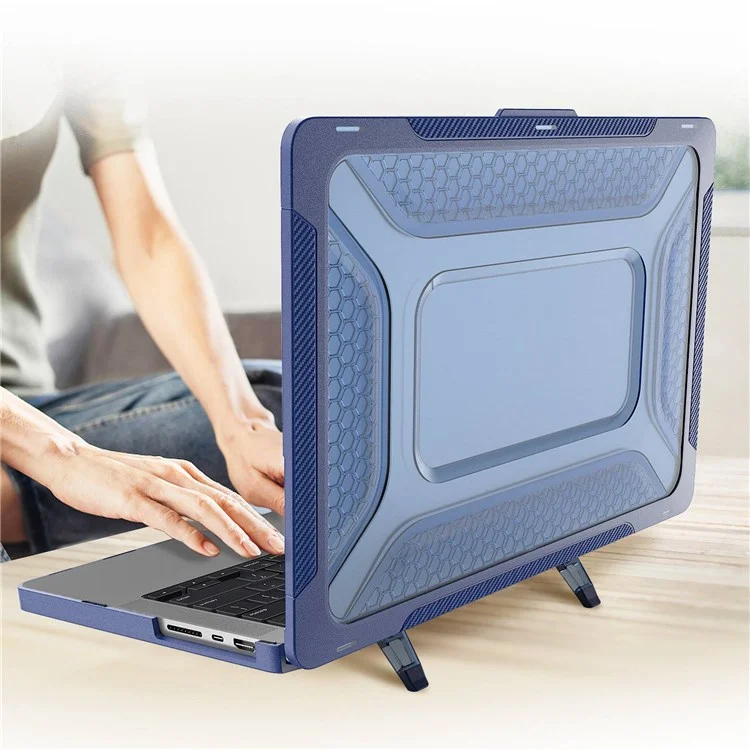 Laptop Case for MacBook Pro 14 inch (2024) (2023) (2021) (A2442 M1 Pro / M1 Max) PC Front and Back Cover - Sapphire