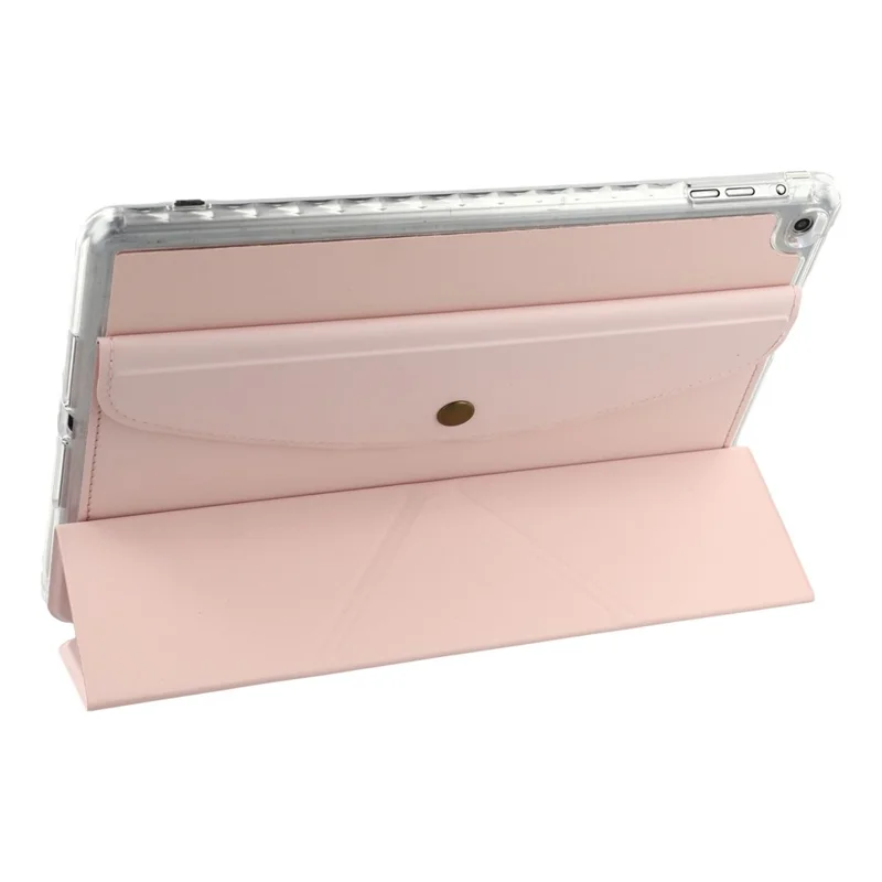 Intelligente Tablet-Hülle für iPad 9,7 Zoll (2018) / (2017) / Air 2 / Air (2013) Origami-Ständer Geldbörse Kunstledercover mit Stiftfach - Pink