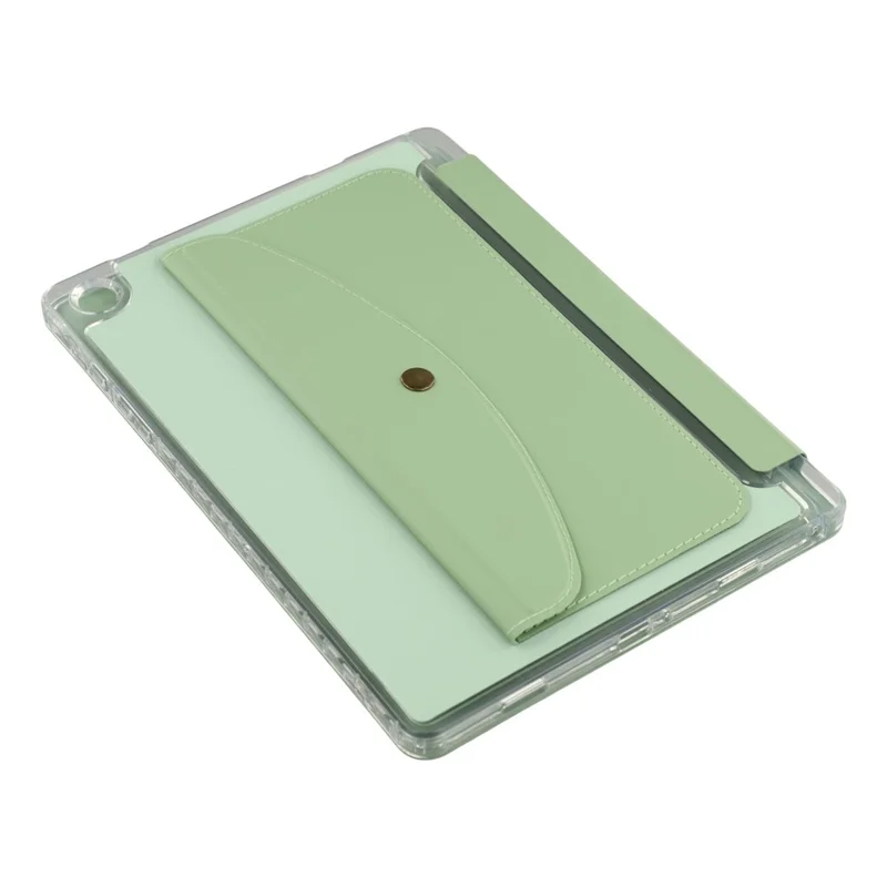For Samsung Galaxy Tab A9+ Case Origami Stand Wallet PU Leather Smart Tablet Cover with Pencil Slot - Green