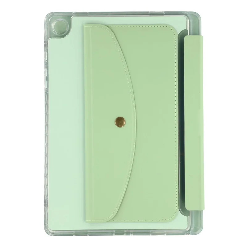 For Samsung Galaxy Tab A9+ Case Origami Stand Wallet PU Leather Smart Tablet Cover with Pencil Slot - Green