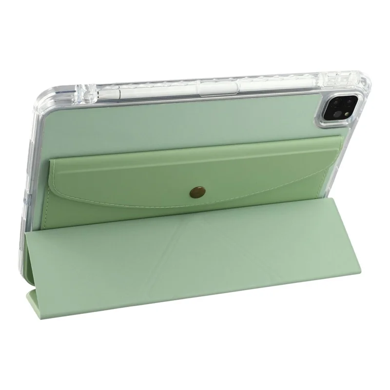 Funda Origami para iPad Pro 13 (2024) con Soporte, Cartera de Cuero Sintético Inteligente con Ranura para Lápiz - Verde