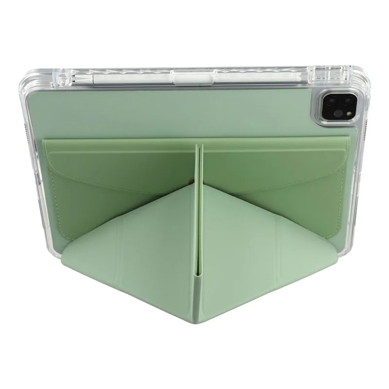 Intelligente Tablet-Hülle für iPad Pro 12.9 (2022) / (2021) / (2020) Origami Ständer Brieftasche PU-Leder Hülle mit Stiftfach - Grün