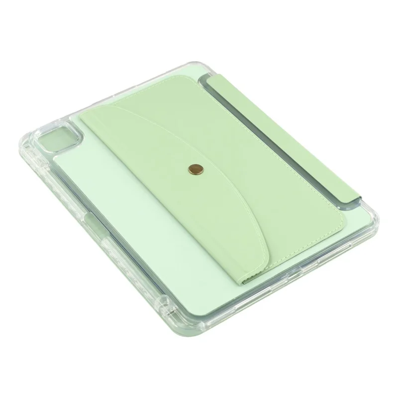 Intelligente Tablet-Hülle für iPad Pro 12.9 (2022) / (2021) / (2020) Origami Ständer Brieftasche PU-Leder Hülle mit Stiftfach - Grün