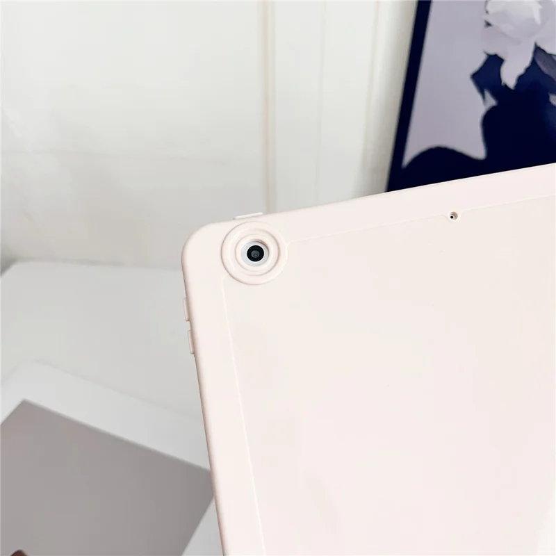 Tablet Case For iPad 10.2 (2021)  /  (2020)  /  (2019) Shockproof Soft TPU Cover with Pencil Holder - Pink