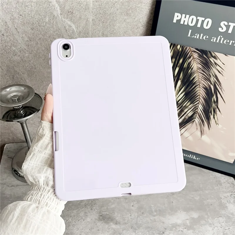 For iPad Air 11 (2025)  /  (2024) Case Shockproof Soft TPU Tablet Cover with Pencil Holder - Purple