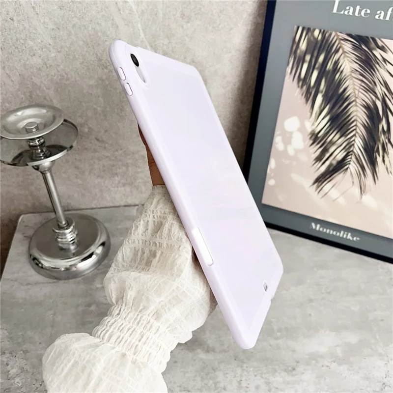 For iPad Air 11 (2025)  /  (2024) Case Shockproof Soft TPU Tablet Cover with Pencil Holder - Purple