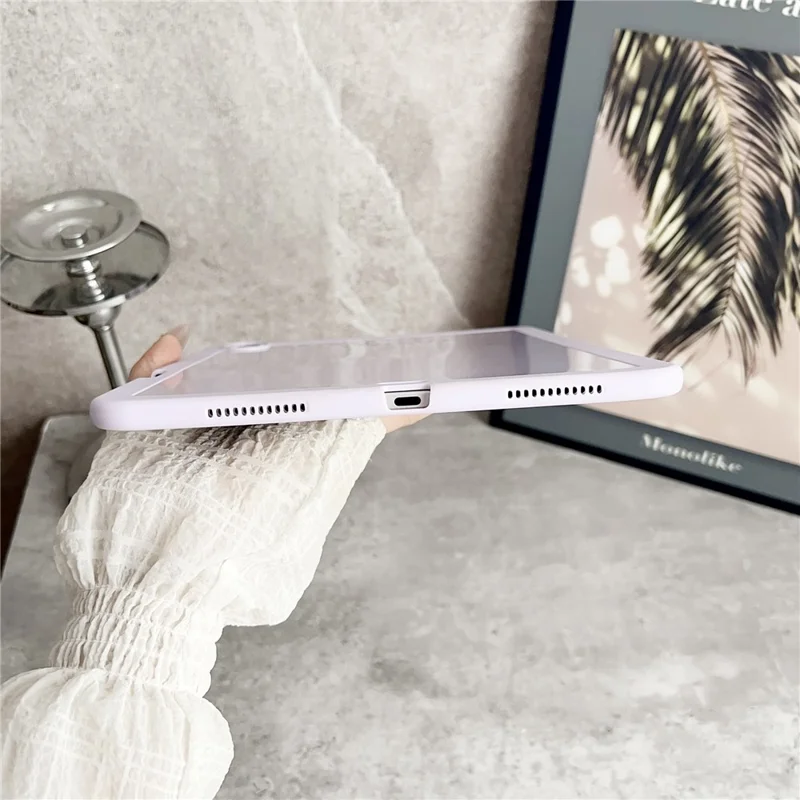 For iPad Air 11 (2025)  /  (2024) Case Shockproof Soft TPU Tablet Cover with Pencil Holder - Purple