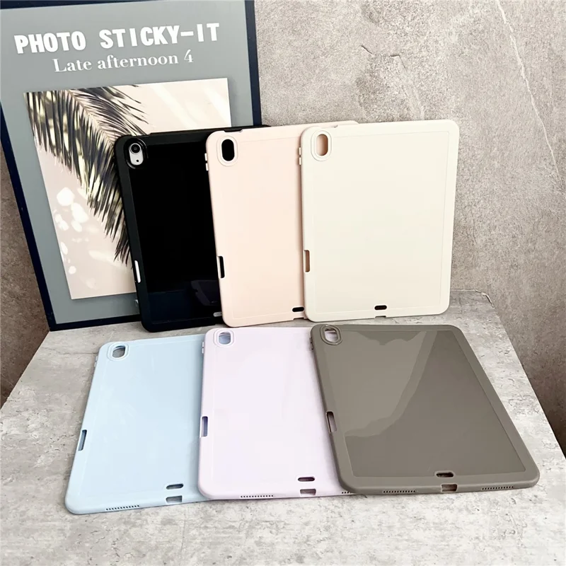 For iPad Air 11 (2025)  /  (2024) Case Shockproof Soft TPU Tablet Cover with Pencil Holder - Purple