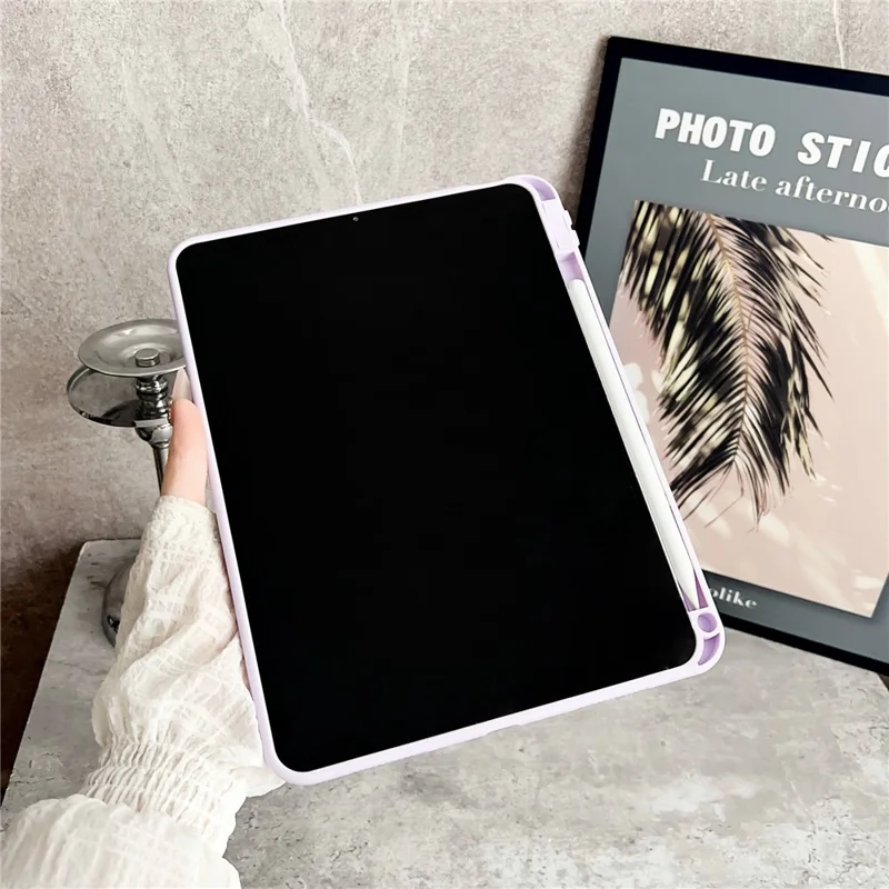 For iPad Air 11 (2026) / (2025) / (2024) Case Shockproof Soft TPU Tablet Cover with Pencil Holder - Black