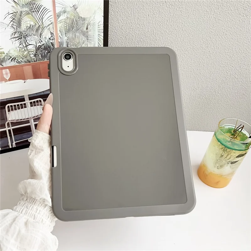 Capa para iPad (2025) / 10,9 (2022) à Prova de Choque em TPU Macio com Suporte para Lápis - Cinza