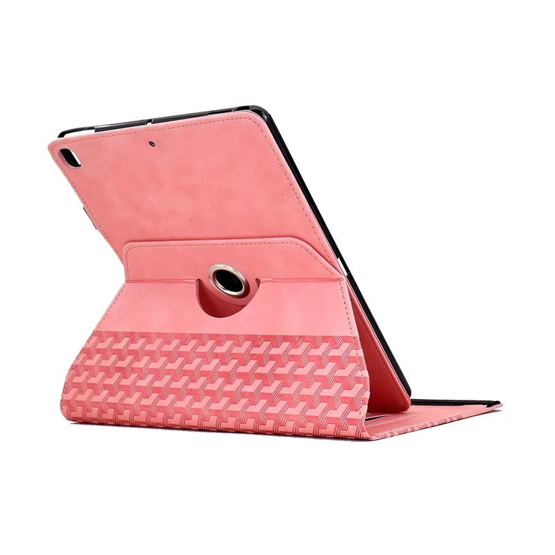 Support de rotation en blocs de construction Étui en cuir imprimé pour iPad 10,2 pouces (2021) / (2020) / (2019) / Air 10,5 pouces (2019) / Pro 10,5 pouces (2017) - Rose