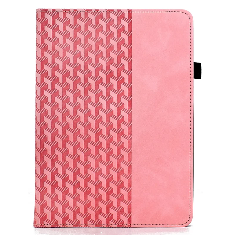 Support de rotation en blocs de construction Étui en cuir imprimé pour iPad 10,2 pouces (2021) / (2020) / (2019) / Air 10,5 pouces (2019) / Pro 10,5 pouces (2017) - Rose