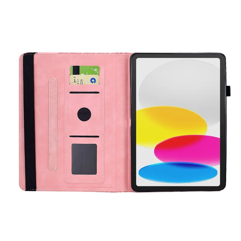 Funda para iPad (2025) / 10,9 (2022) con Soporte Giratorio de Bloques de Construcción en Cuero Impreso - Rosa