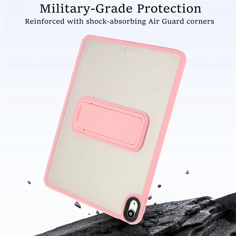 For iPad Air 13 (2025) / (2024) Case with Kickstand TPU + PC Skin-Touch Tablet Cover - Pink