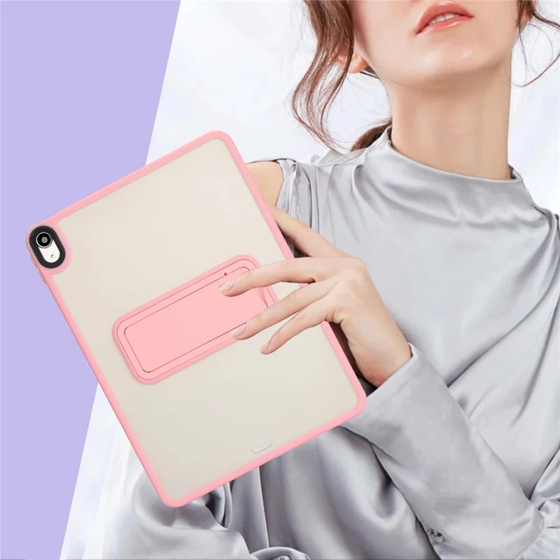 For iPad Air 13 (2025) / (2024) Case with Kickstand TPU + PC Skin-Touch Tablet Cover - Pink