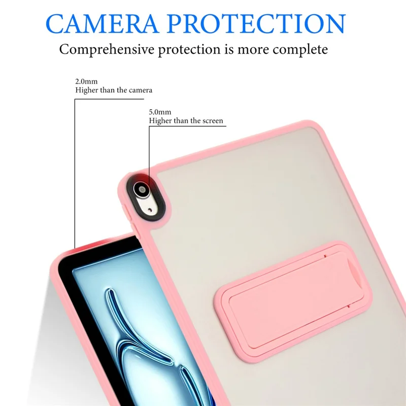 For iPad Air 13 (2025) / (2024) Case with Kickstand TPU + PC Skin-Touch Tablet Cover - Pink