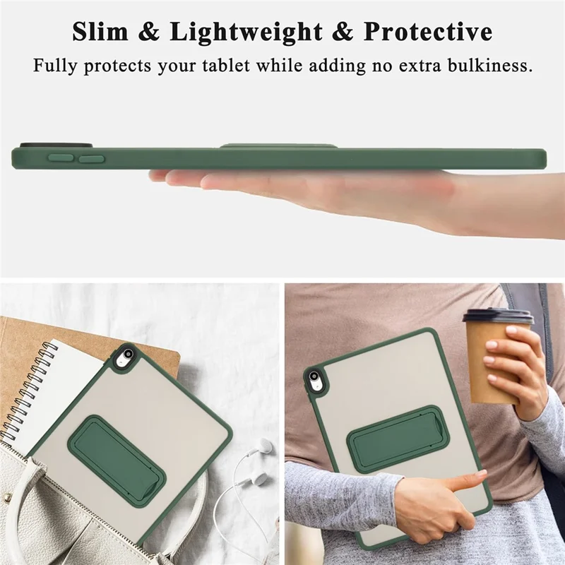 For iPad Air 13 (2026) / (2025) / (2024) Case with Kickstand TPU + PC Skin-Touch Tablet Cover - Green