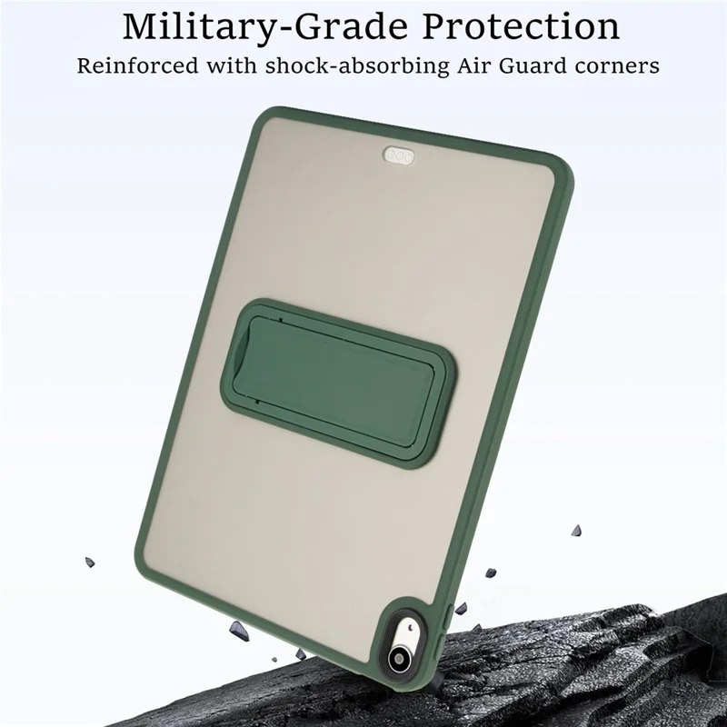 For iPad Air 13 (2026) / (2025) / (2024) Case with Kickstand TPU + PC Skin-Touch Tablet Cover - Green
