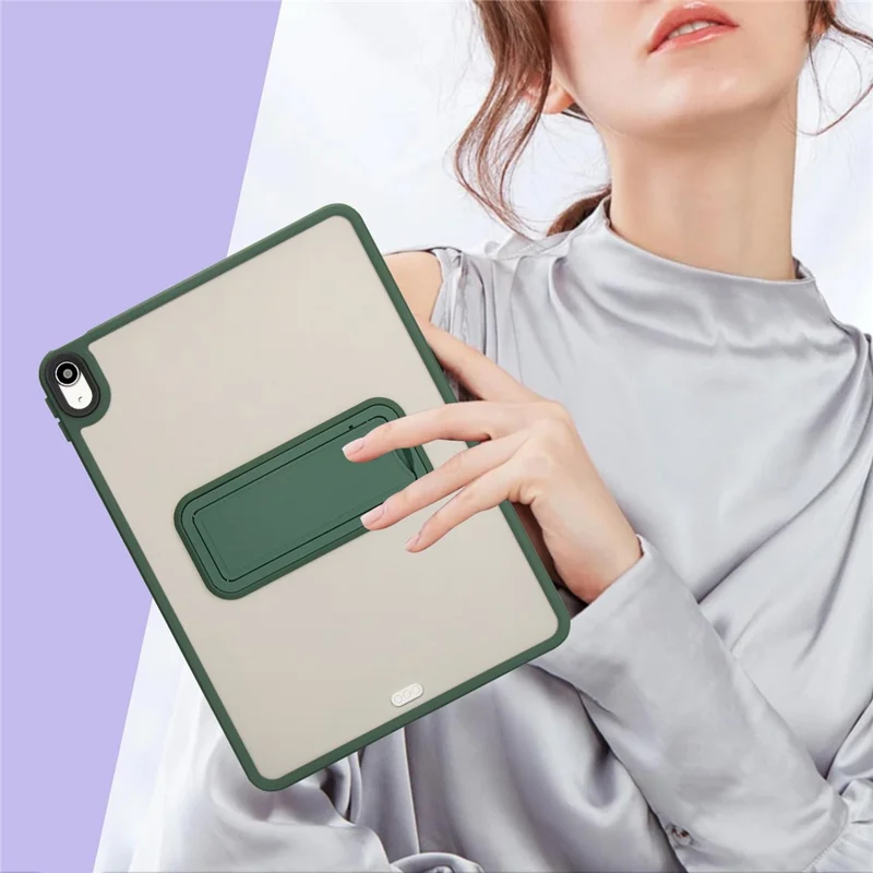 For iPad Air 13 (2026) / (2025) / (2024) Case with Kickstand TPU + PC Skin-Touch Tablet Cover - Green