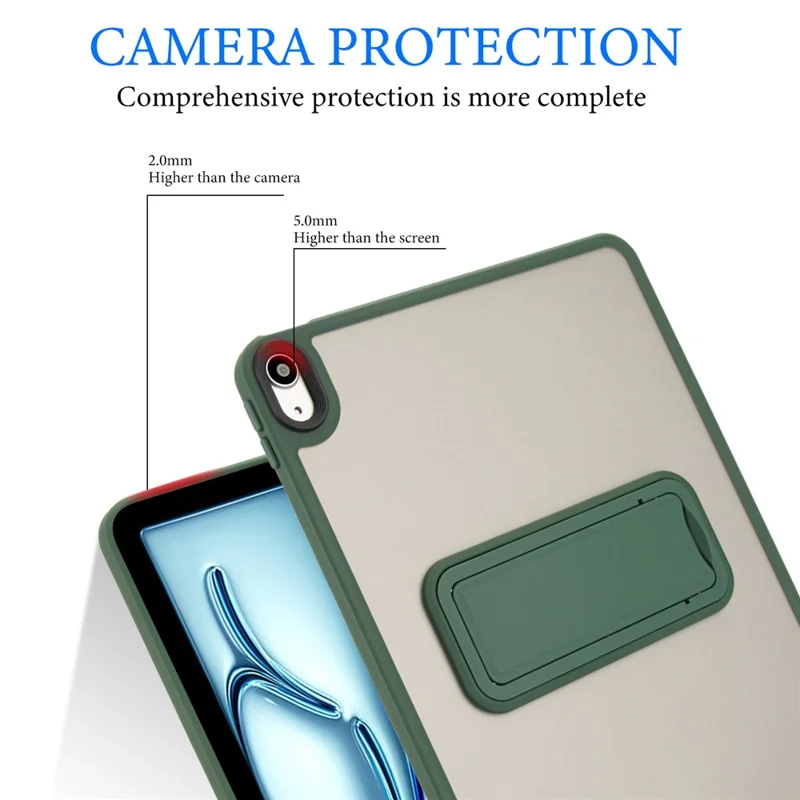 For iPad Air 13 (2026) / (2025) / (2024) Case with Kickstand TPU + PC Skin-Touch Tablet Cover - Green