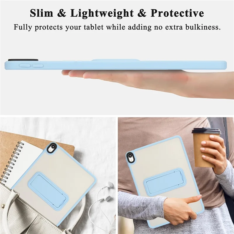 For iPad Air 13 (2026) / (2025) / (2024) Case with Kickstand TPU + PC Skin-Touch Tablet Cover - Baby Blue