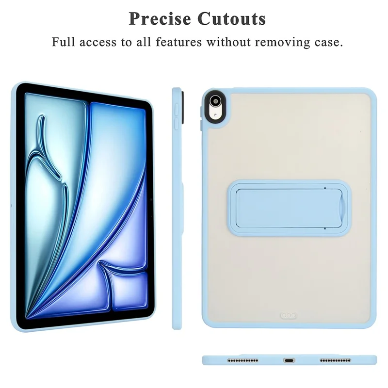 For iPad Air 13 (2026) / (2025) / (2024) Case with Kickstand TPU + PC Skin-Touch Tablet Cover - Baby Blue