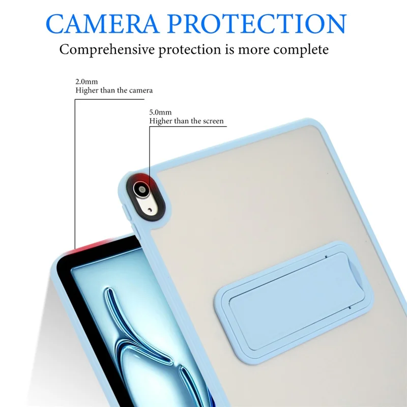 For iPad Air 13 (2026) / (2025) / (2024) Case with Kickstand TPU + PC Skin-Touch Tablet Cover - Baby Blue