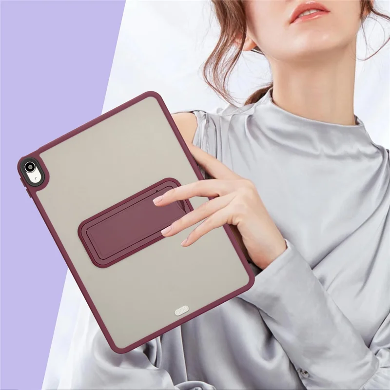 For iPad Air 13 (2026) / (2025) / (2024) Case with Kickstand TPU + PC Skin-Touch Tablet Cover - Wine Red