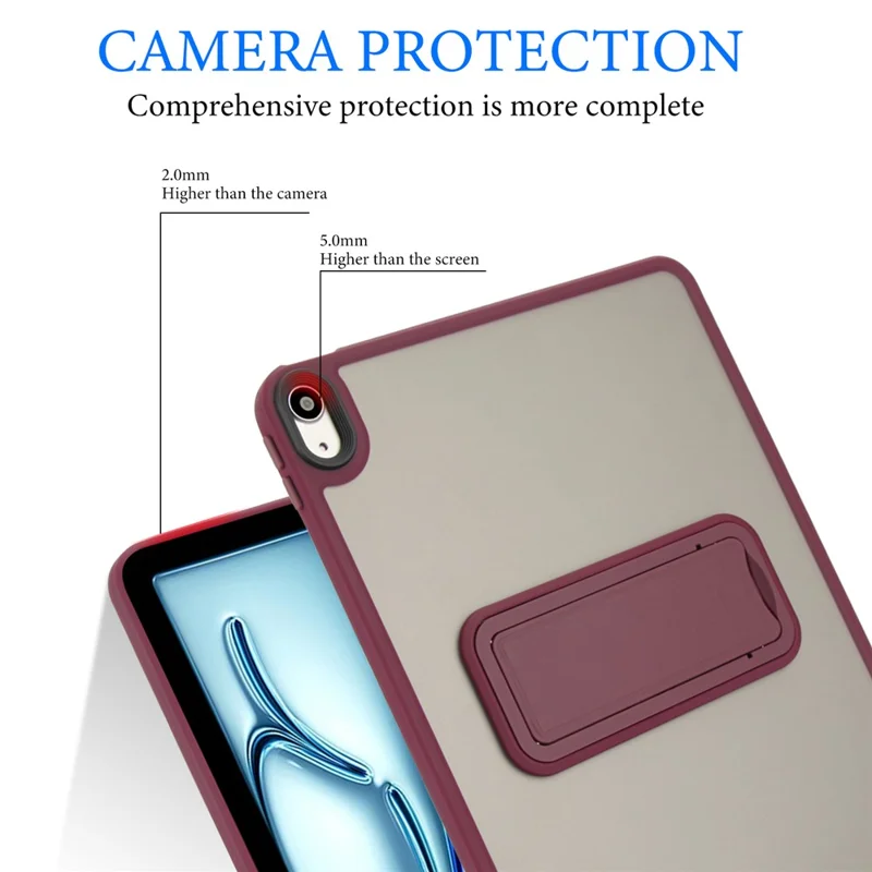 For iPad Air 13 (2026) / (2025) / (2024) Case with Kickstand TPU + PC Skin-Touch Tablet Cover - Wine Red