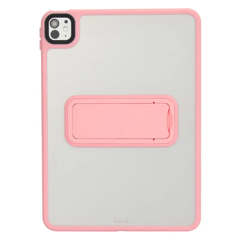 For iPad Pro 13 (2024) Case with Kickstand TPU + PC Skin-Touch Tablet Cover - Pink