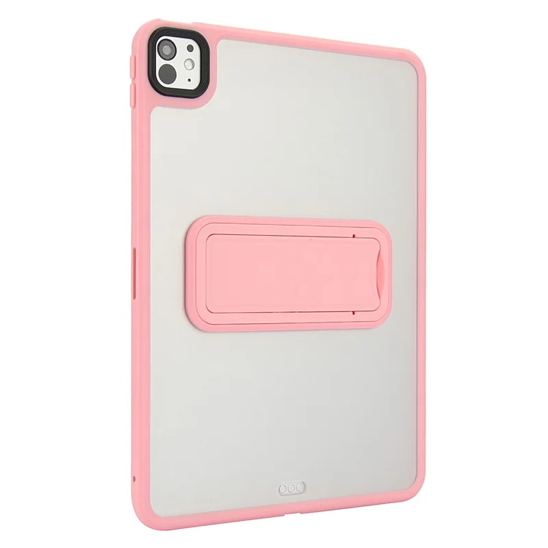 For iPad Pro 13 (2024) Case with Kickstand TPU + PC Skin-Touch Tablet Cover - Pink