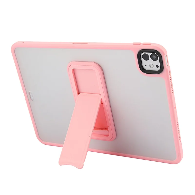 For iPad Pro 13 (2024) Case with Kickstand TPU + PC Skin-Touch Tablet Cover - Pink