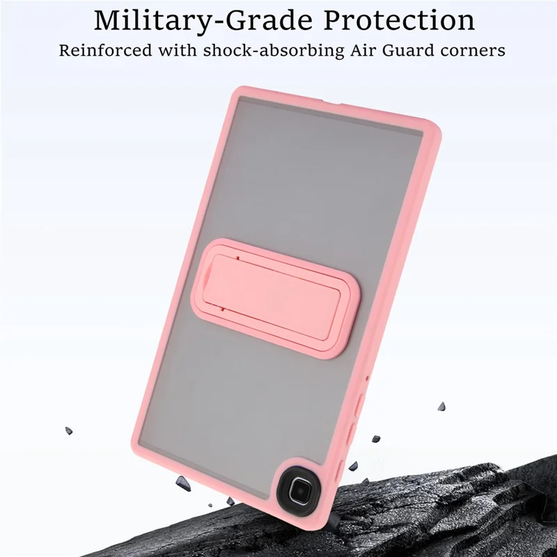 For Samsung Galaxy Tab A7 Lite 8.7-inch Case with Kickstand TPU + PC Skin-Touch Tablet Cover - Pink
