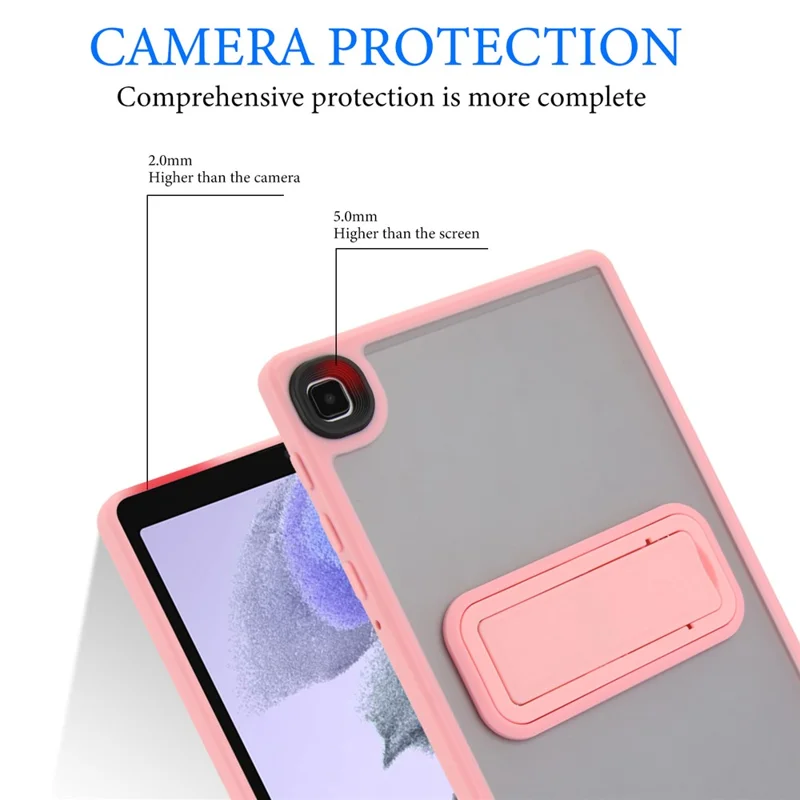 For Samsung Galaxy Tab A7 Lite 8.7-inch Case with Kickstand TPU + PC Skin-Touch Tablet Cover - Pink