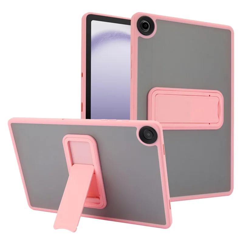 Cover per Samsung Galaxy Tab A9+ con Supporto Pieghevole in TPU + PC - Effetto Soft-Touch - Rosa