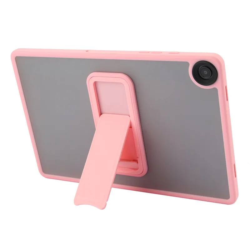 Cover per Samsung Galaxy Tab A9+ con Supporto Pieghevole in TPU + PC - Effetto Soft-Touch - Rosa
