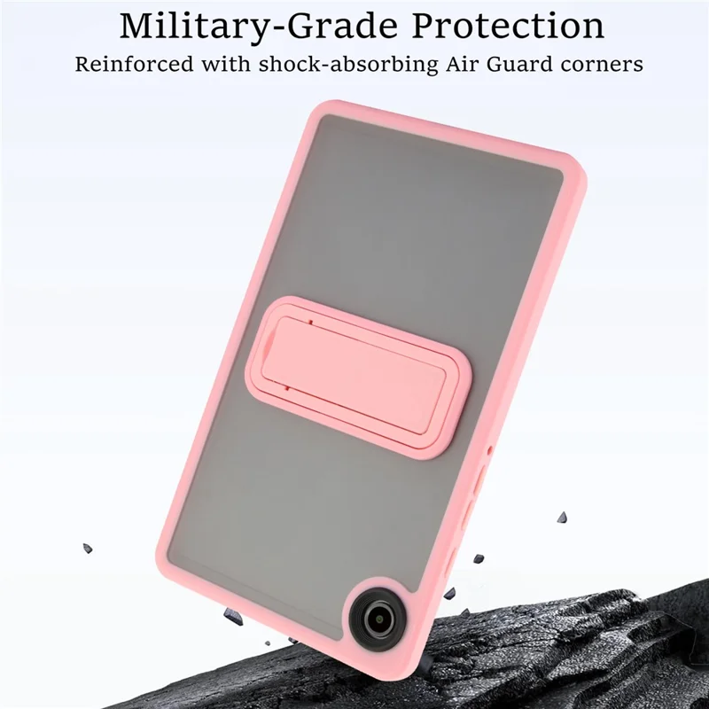 Funda para Samsung Galaxy Tab A9 con soporte TPU + Cubierta de piel táctil de PC - Rosa