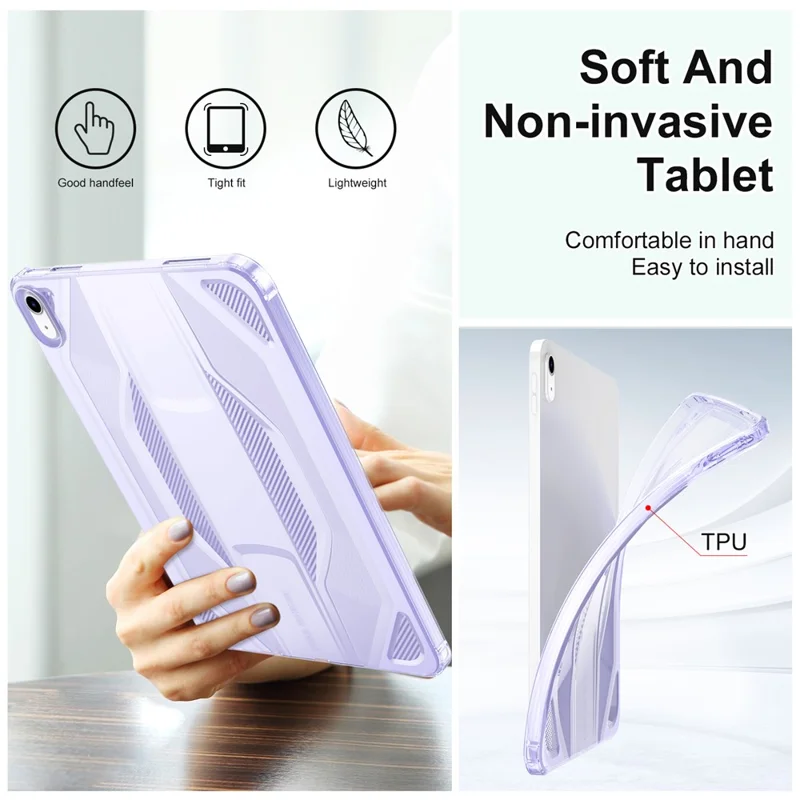 Étui pour iPad (2025) / iPad 10,9 (2022) Antichoc Transparent en TPU - Violet Transparent
