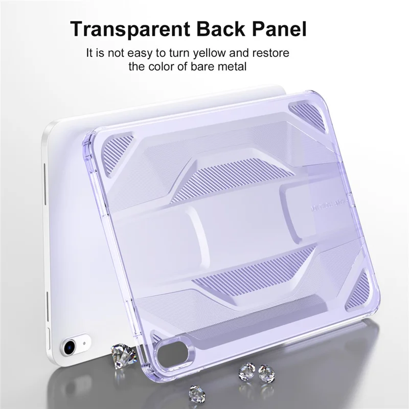 Étui pour iPad (2025) / iPad 10,9 (2022) Antichoc Transparent en TPU - Violet Transparent