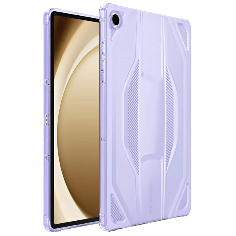 For Samsung Galaxy Tab A9+ Case Anti Drop Clear TPU Tablet Cover - Transparent Purple