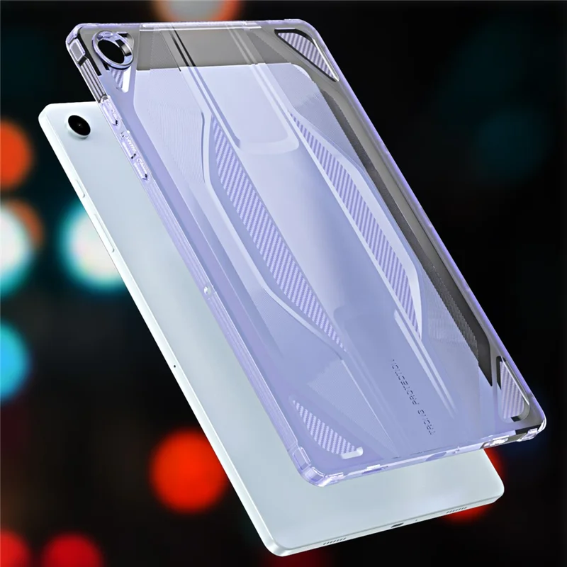 For Samsung Galaxy Tab A9+ Case Anti Drop Clear TPU Tablet Cover - Transparent Purple