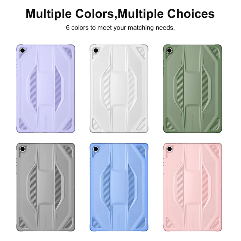 For Samsung Galaxy Tab A9+ Case Anti Drop Clear TPU Tablet Cover - Transparent Purple