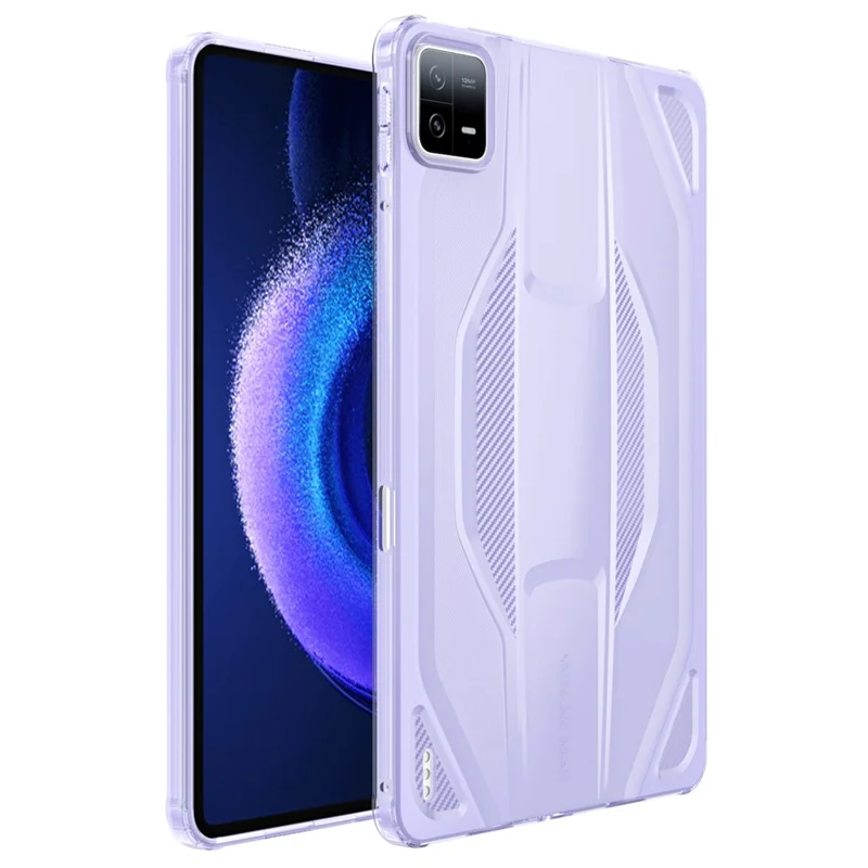 Capa para Xiaomi Pad 6 / Pad 6 Pro Antichoque Transparente em TPU - Roxo Transparente