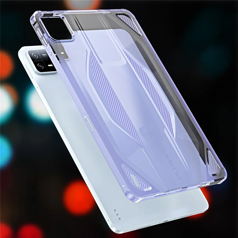 Capa para Xiaomi Pad 6 / Pad 6 Pro Antichoque Transparente em TPU - Roxo Transparente