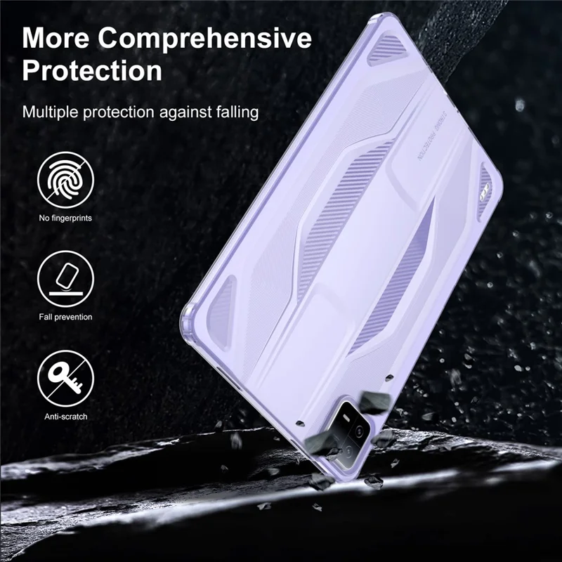 Capa para Xiaomi Pad 6 / Pad 6 Pro Antichoque Transparente em TPU - Roxo Transparente